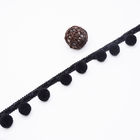 Ζωηρόχρωμη μαύρη 3cm Pom Pom περιποίηση συνήθειας για το εγχώριο κλωστοϋφαντουργικό προϊόν